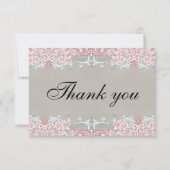 Elegante rosa Skulpturen Dankeskarte (Vorderseite)