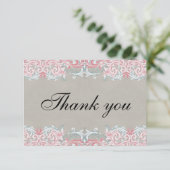 Elegante rosa Skulpturen Dankeskarte (Stehend Vorderseite)