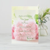 Elegante Rosa Sommer-Rose Einladung Hochzeit (Stehend Vorderseite)