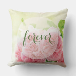 Elegante Rosa Sommer-Rose Hochzeit für immer Kissen