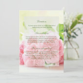 Elegante Rosa Sommer-Rose Hochzeiten Anfahrt Einladung (Stehend Vorderseite)