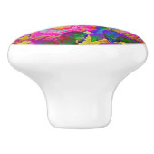 Elegante rosa Sonnenblumen Keramikknauf (Seitenansicht)