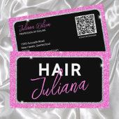 Elegante rosa Sparkle Qr Code Business Card Visitenkarte