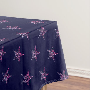 Elegante rosa Sparkle Stars auf der Marine Tischdecke