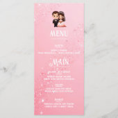 Elegante Rosa Sparkle Wedding Menükarte (Vorderseite)