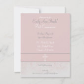 Elegante rosa Spitze-erste heilige Einladung (Vorderseite)