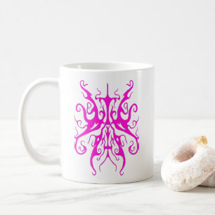 Elegante rosa Stammesmaske abstraktes Design Kaffeetasse