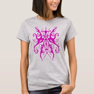 Elegante rosa Stammesmaske abstraktes Design T-Shirt