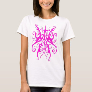 Elegante rosa Stammesmaske abstraktes Design T-Shirt