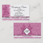 Elegante rosa Stickerei-Visitenkarten Visitenkarte (Vorne/Hinten)