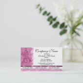 Elegante rosa Stickerei-Visitenkarten Visitenkarte (Stehend Vorderseite)