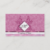 Elegante rosa Stickerei-Visitenkarten Visitenkarte (Rückseite)