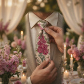 Elegante rosa Stockblume Krawatte