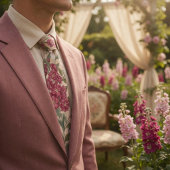 Elegante rosa Stockblume Krawatte