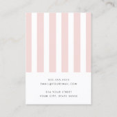 Elegante Rosa Streifen Ohrring-Karte Visitenkarte (Rückseite)