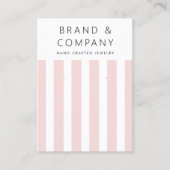 Elegante Rosa Streifen Ohrring-Karte Visitenkarte (Vorderseite)