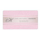 Elegante rosa Streifen rosa Texturierte Monogramm (Vorne)