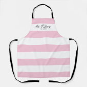 Elegante rosa Streifenbrücke zum Brautparty Schürze (Vorderseite)