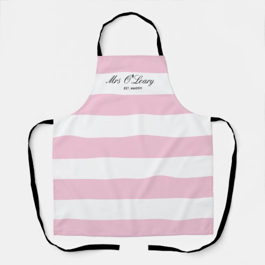 Elegante rosa Streifenbrücke zum Brautparty Schürze (Vorderseite)
