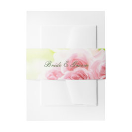 Elegante Rosa Summer Rose Wedding Einladungsbanderole