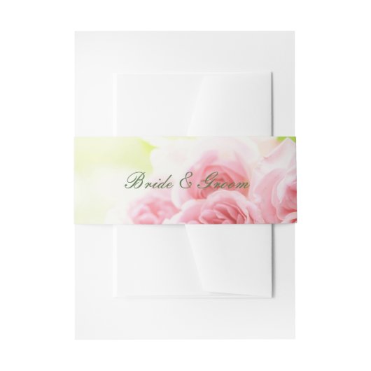 Elegante Rosa Summer Rose Wedding Einladungsbanderole (Vorderseite Beispiel)