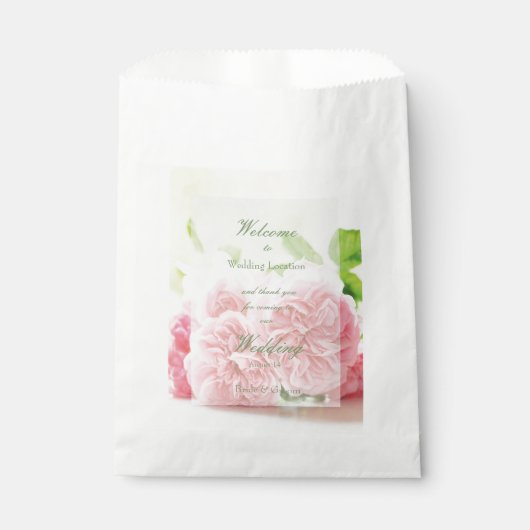 Elegante Rosa Summer Rose Wedding Geschenktütchen (Vorderseite)