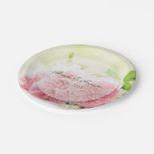 Elegante Rosa Summer Rose Wedding Pappteller (Schrägansicht)