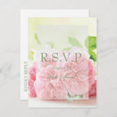 Elegante Rosa Summer Rose Wedding RSVP Einladungspostkarte (Vorne/Hinten)