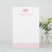 Elegante Rosa Sweet Pea Blume - Personalisiert Briefpapier (Stehend Vorderseite)