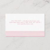 Elegante Rosa Sweet Pea Blume - Personalisiert Visitenkarte (Rückseite)