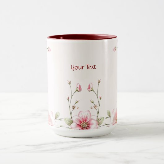 Elegante Rosa Tasse (Zentrum)