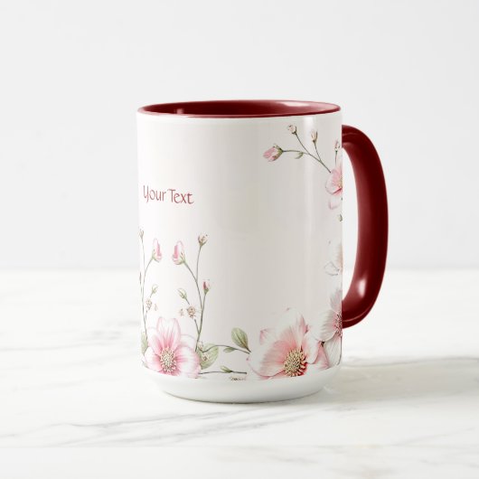 Elegante Rosa Tasse (VorderseiteRechts)