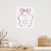Elegante rosa Taufe Willkommen Poster (Küche)