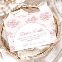 Elegante Rosa Toile Baby Shower Windelraffel