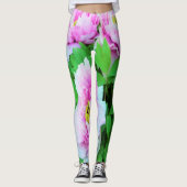 Elegante Rosa Tree Peony Blume mit Gelbzentrum Leggings (Vorderseite)