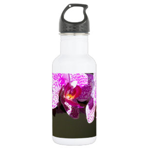Elegante rosa tropische Blüten Blumen Orchideen  Edelstahlflasche