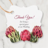 Elegante, rosa tropische Protea Blume Hochzeiten Geschenkanhänger (Vorderseite)