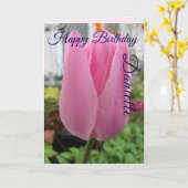 Elegante Rosa Tulip Blume Geburtstagskarte Karte (Gelbe Blume)