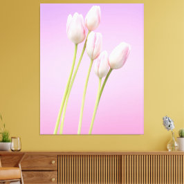 Elegante rosa Tulips gesteppte Canvas Print Leinwanddruck