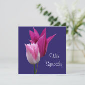 Elegante, rosa Tulpe Blume Beileid Karte (Stehend Vorderseite)