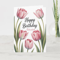 Elegante rosa Tulpen-Blumen-Geburtstag