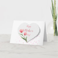 Elegante rosa Tulpen Papier Herz Muttertag