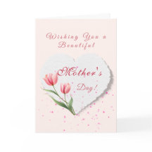 Elegante rosa Tulpen & Papierherz Muttertag
