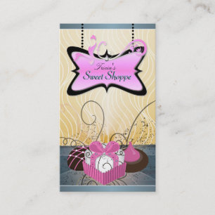 Elegante rosa u. gelbe Strudel CookieBusiness Visitenkarte