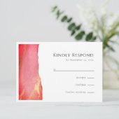 Elegante rosa UAWG Wedding Response Card RSVP Karte (Stehend Vorderseite)