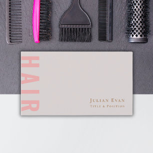Elegante rosa und beige Haar Stylist Business Card Visitenkarte