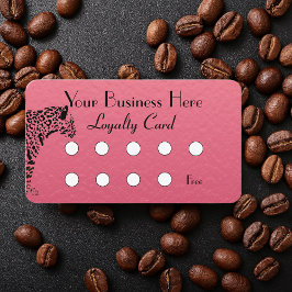 Elegante Rosa und Black Jaguar Business Loyalität Treuekarte