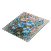 Elegante rosa und blaue Blumen Fliese (Seite)