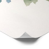 Elegante rosa und blaue Flora Kunst Poster (Ecke)