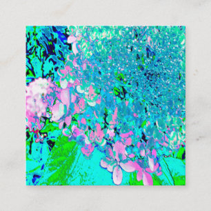Elegante rosa und blaue Limelight-Hortensie Quadratische Visitenkarte